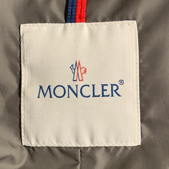 MONCLER Size L Millet Navy Grey Polyamide Layered Notch Lapel Jacket - Picture 7 of 10